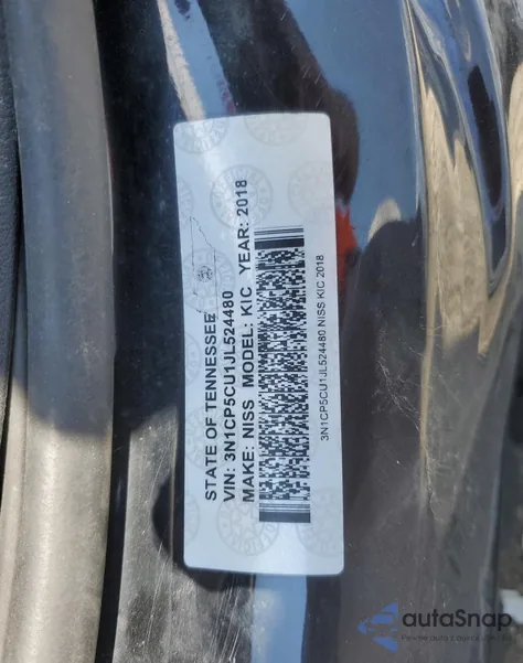 2018 Nissan Kicks S из США, поврежденный, VIN 3N1CP5CU1JL524480